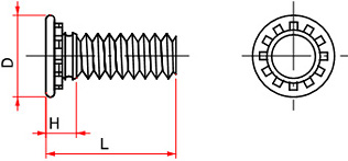 セルフクリンチングスタッド図